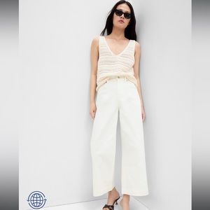 Wide leg crop pants PETITE